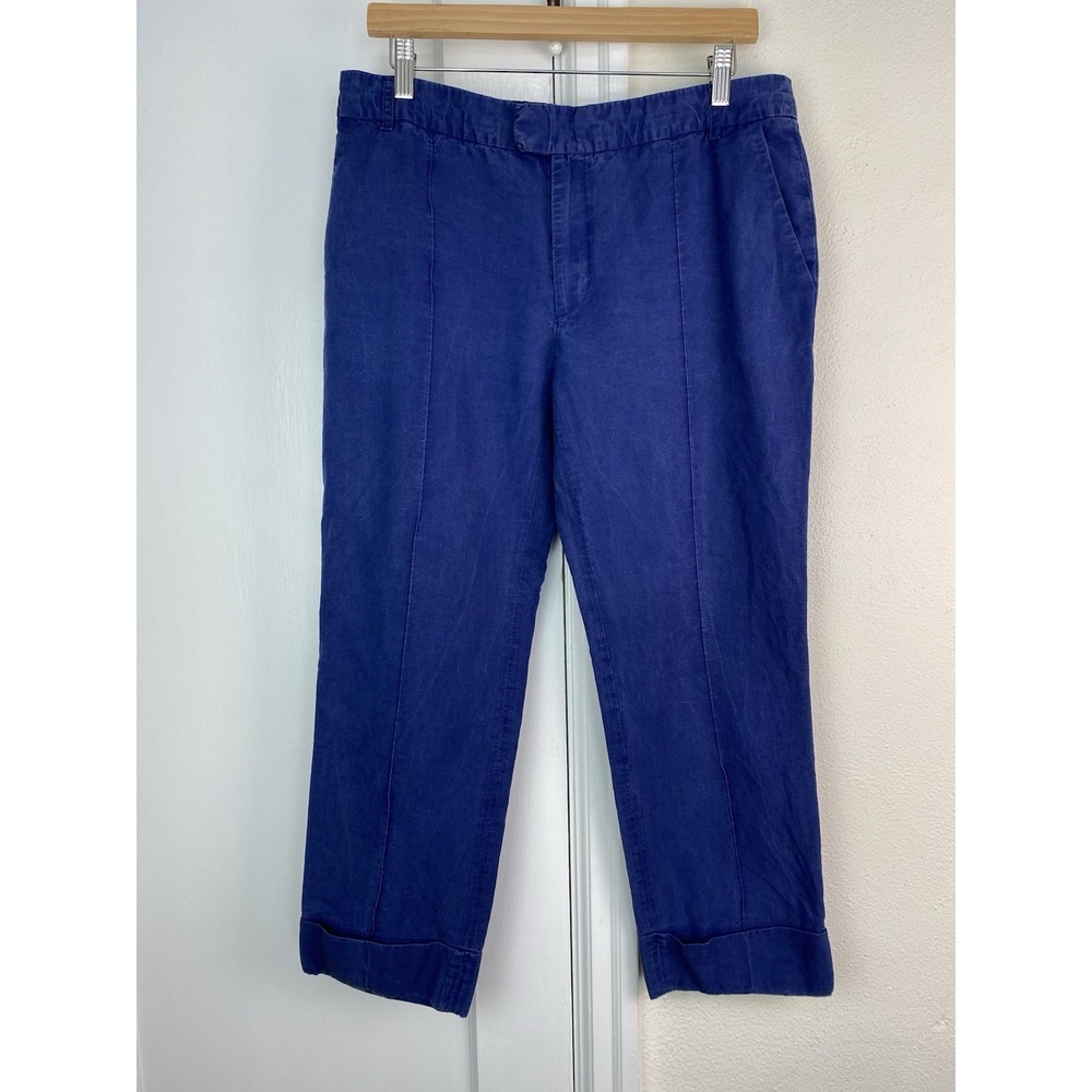 Band of Outsiders Women's 4 Blue Cuffed Chino Ankle Pants Made in Italy